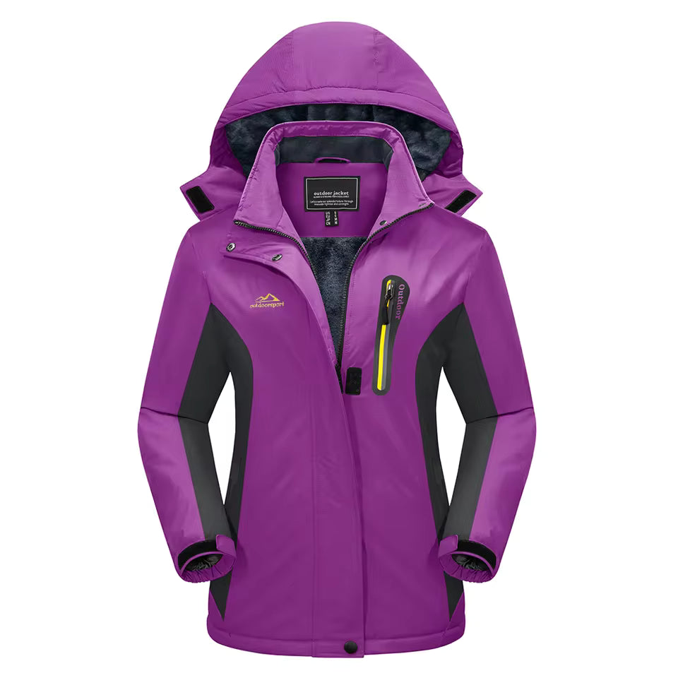 3-in-1 Waterproof Winter Coat, Fleece Lined,Two-Piece Suit, Hooded Ski & Hiking Jacket